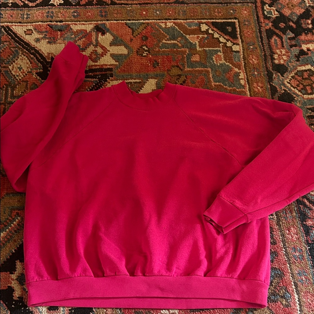Vintage raglan sweatshirt in hot pink